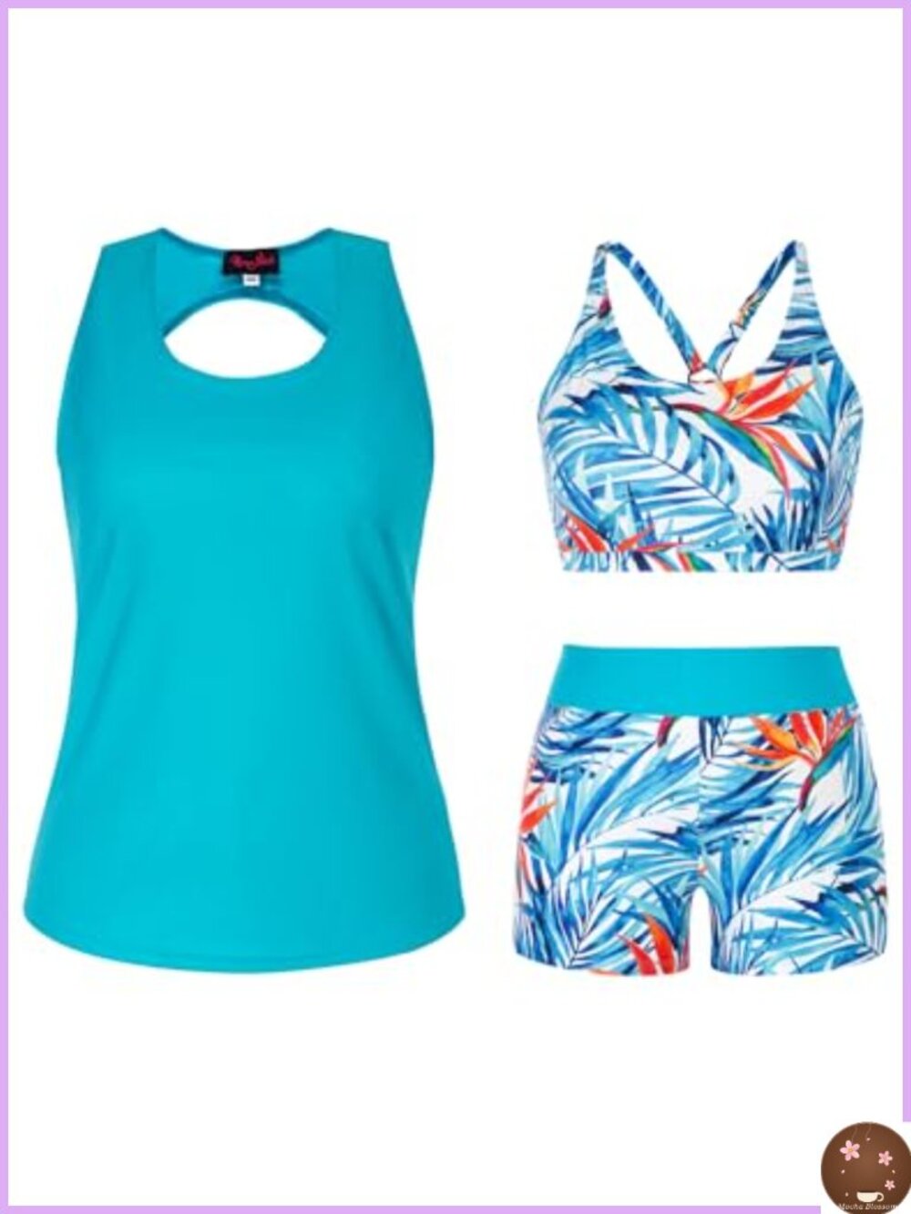 3 Piece Tankini Swimsuits for Women Full Coverage Tummy Control High Waisted
